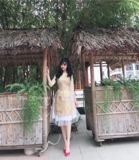 Áo dài gấm
