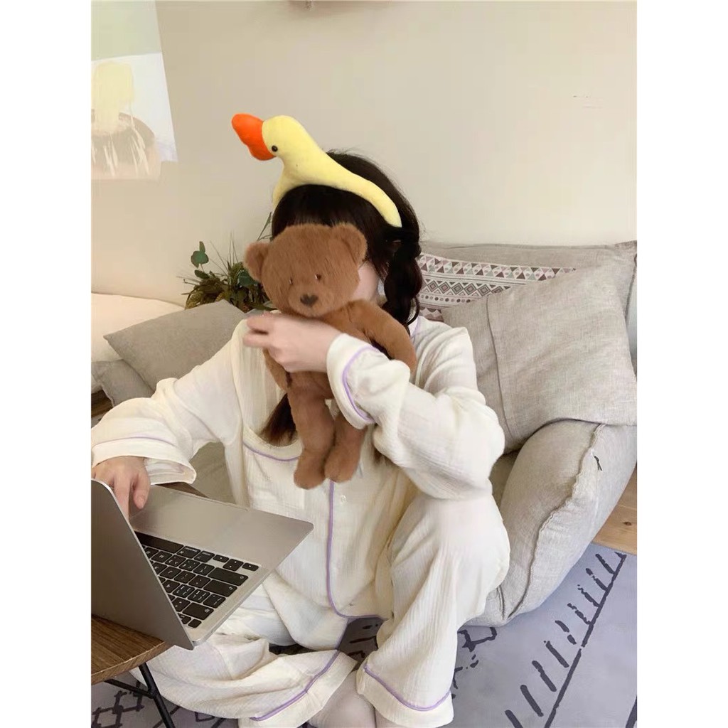 𝗺𝗶𝗲 𝘀𝘁𝘂𝗱𝗶𝗼 - SẴN Bộ mặc nhà dài tay viền tím
