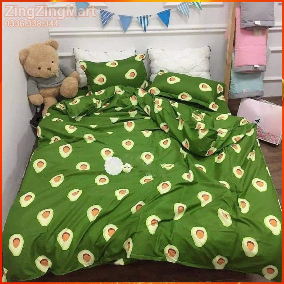 Sét Vỏ chăn Bơ Xanh 5 món - 1 Vỏ chăn + 1 Ga + 2 Vỏ gối nằm + 1 Vỏ gối ôm