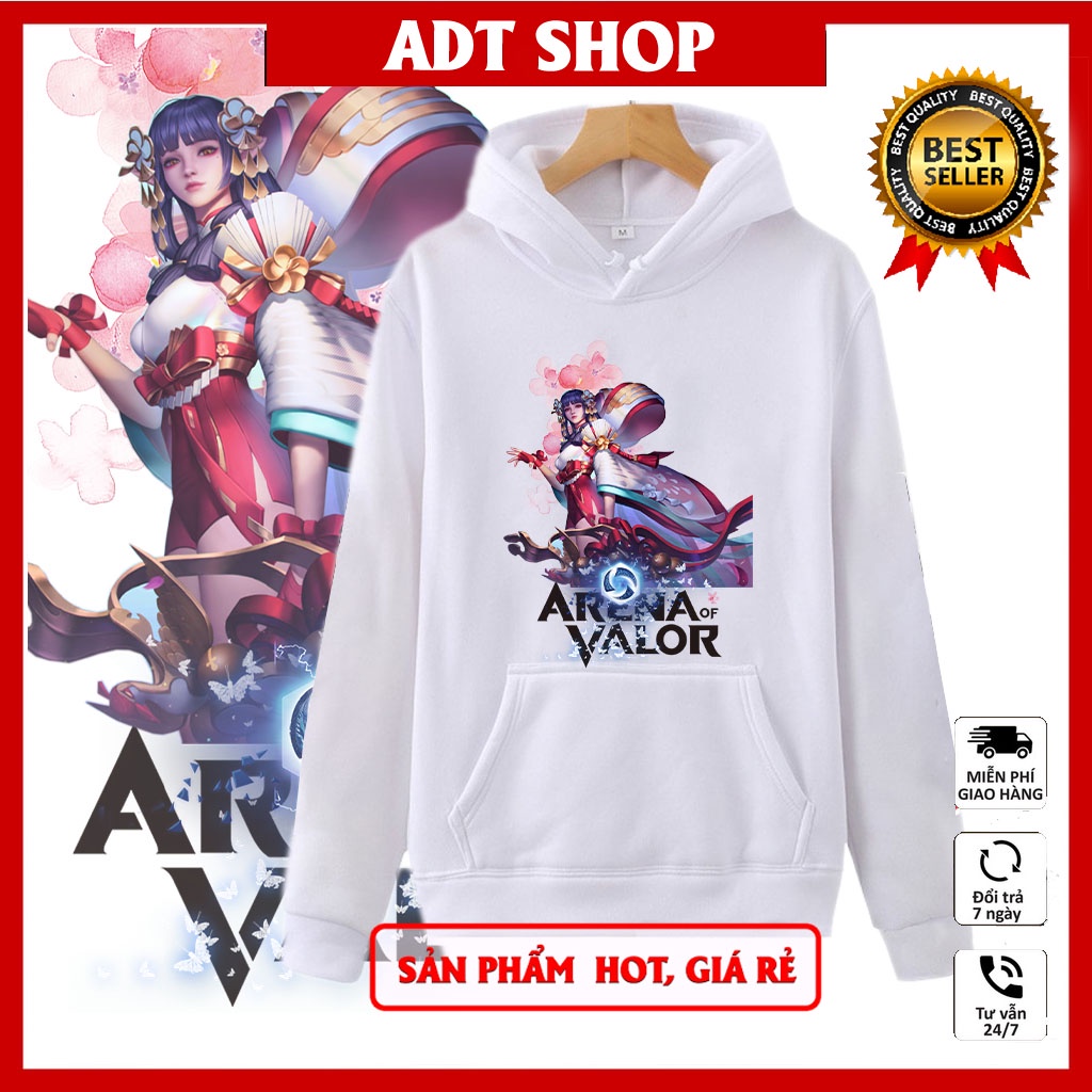 Áo Hoodie Trắng In hình liên quân mobi Nakroth thứ nguyên vệ thần - Flo tinh hệ độc đẹp giá rẻ