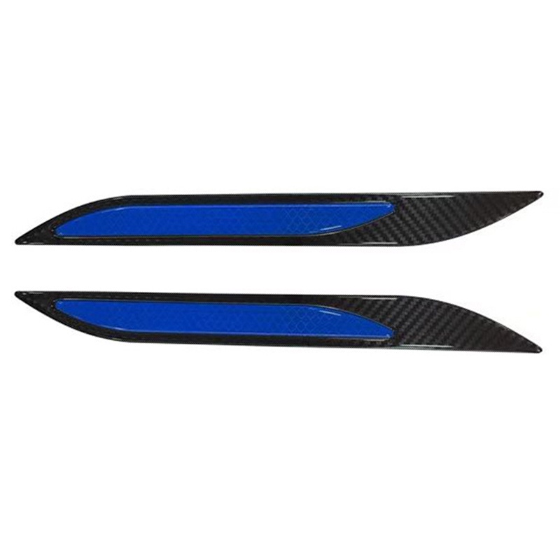 2 Miếng Dán Phản Quang Họa Tiết Sợi Carbon Chống Trầy Cho Xe Hơi