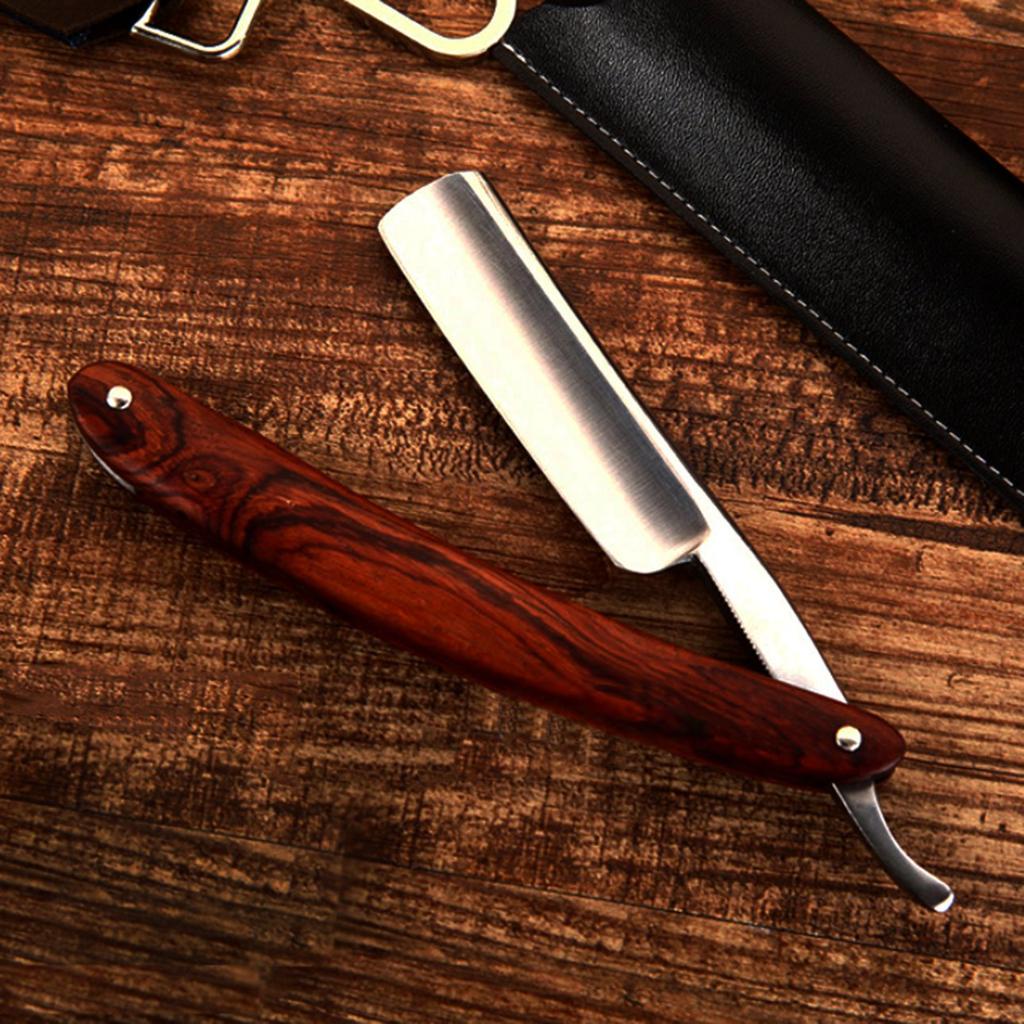 Natural Wood Shaving Razor Straight Razor Carbon Steel For Men Straight Razor