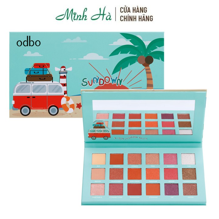 Bảng phấn mắt 18 ô Odbo Sundown 18 Color Eyeshadow Palette OD243