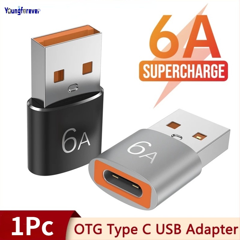 Đầu Chuyển Đổi Cáp Sạc Nhanh 6A USB 3.0 Sang Cổng Type-C