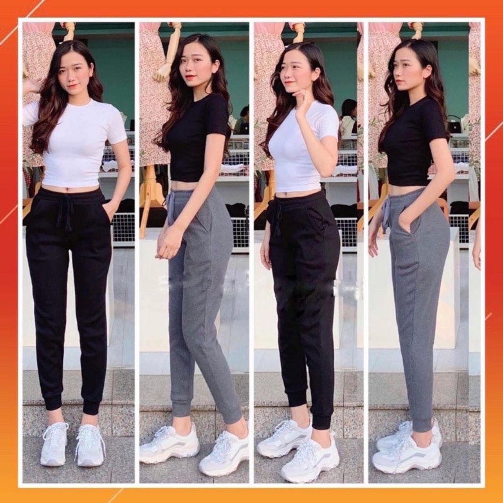 Quần Jogger Nữ Bo Gấu Nỉ Tăm