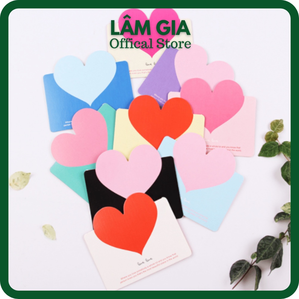 Thiệp Chúc Mừng Cao Cấp Hình Trái Tim Phong Cách Hàn Quốc TTT