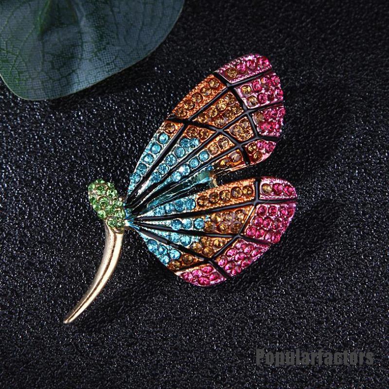 Ghim cài áo hình bướm đính đá thời trang xinh xắn