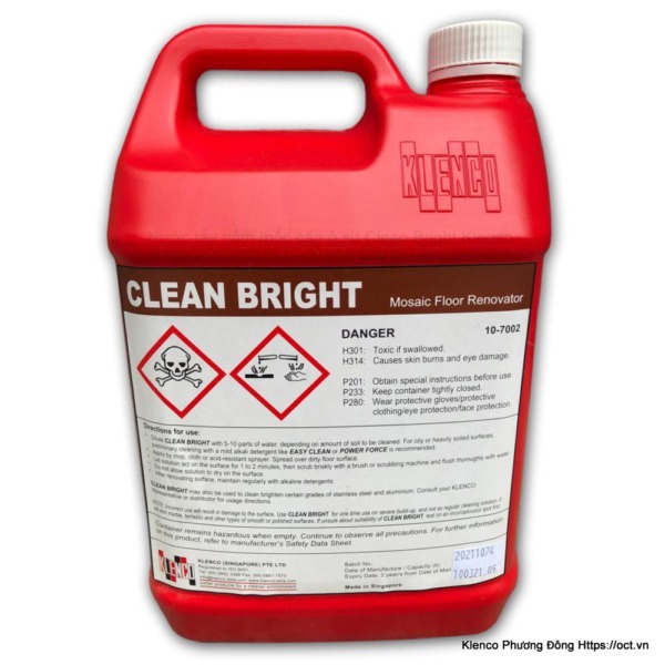 Klenco Clean Bright-5L Nước Tẩy Cặn Rỉ Sét Cực Mạnh