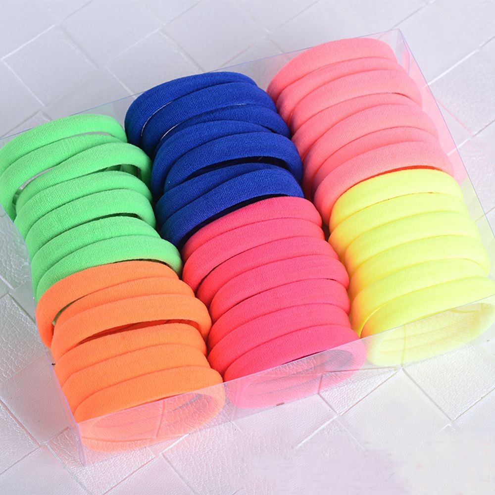 Set 40/60 dây buộc tóc nhiều màu đơn giản thời trang cho nữ