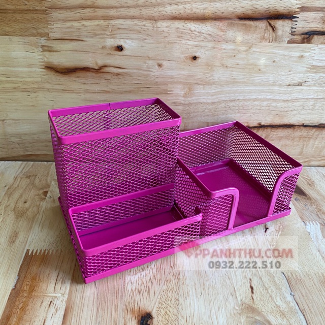 CẮM BÚT LƯỚI SẮT 3 NGĂN ( 20x10x10cm)