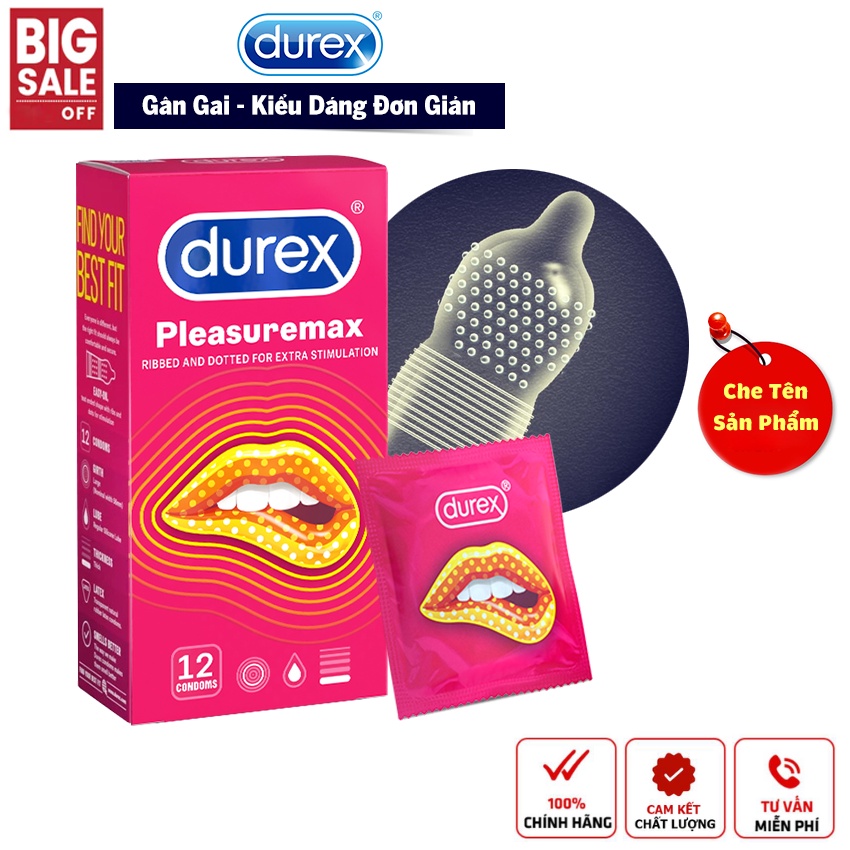 Bao Cao Su Durex Pleasuremax – Dòng Bcs Gân & Gai Hàng Đầu Thế Giới, Kích Thích Điểm G Cho Nàng Chạm Đỉnh!