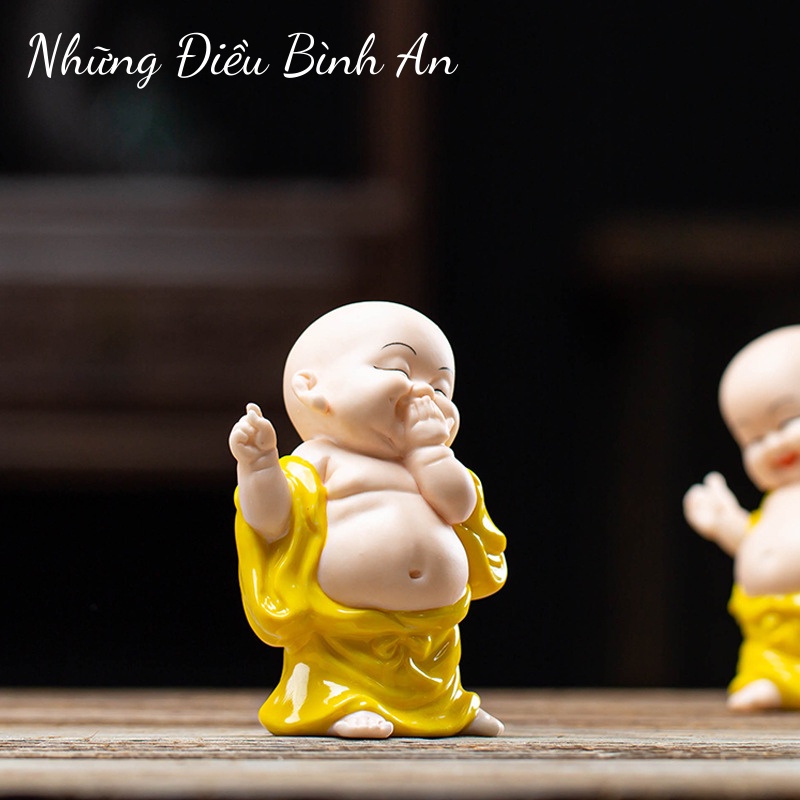 Sét 3 tượng Phật Di Lặc vàng  trang trí ô tô, nhà cửa mang lại hạnh phúc an nhiên