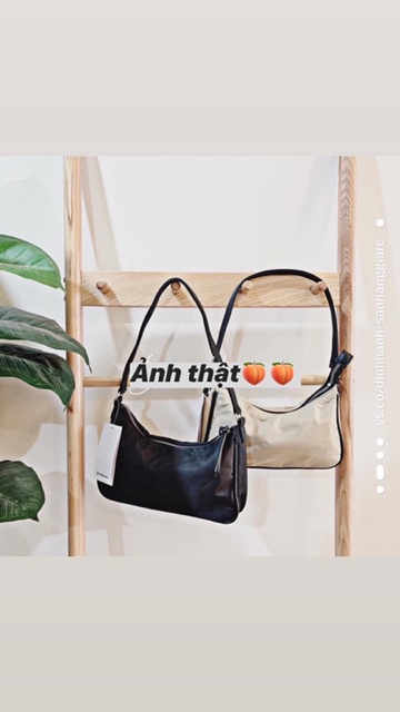 Túi đeo chéo Stradivarius hàng auth tuồn full tag - túi có 2 qai có thể xách tay đơn giản dễ mix vải dù ko thấm nước