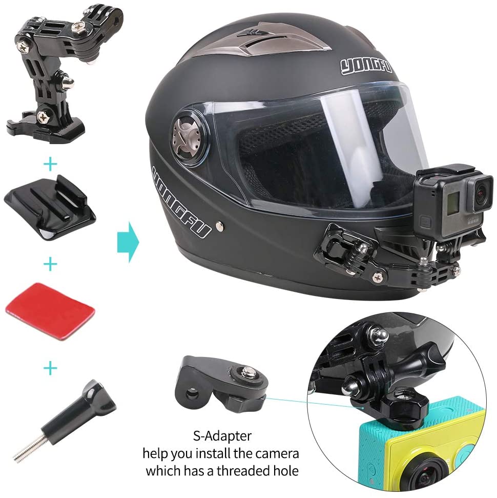 Bộ Phụ Kiện Gắn Mũ Bảo Hiểm Cho GoPro Hero Black 4 Session Yi Osmo Action | BigBuy360 - bigbuy360.vn