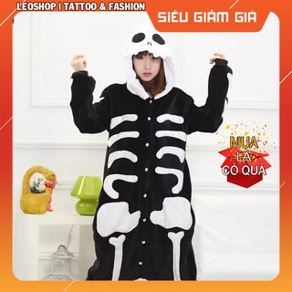 Bộ đồ thú bộ xương đen - chất nhung mịn cao cấp