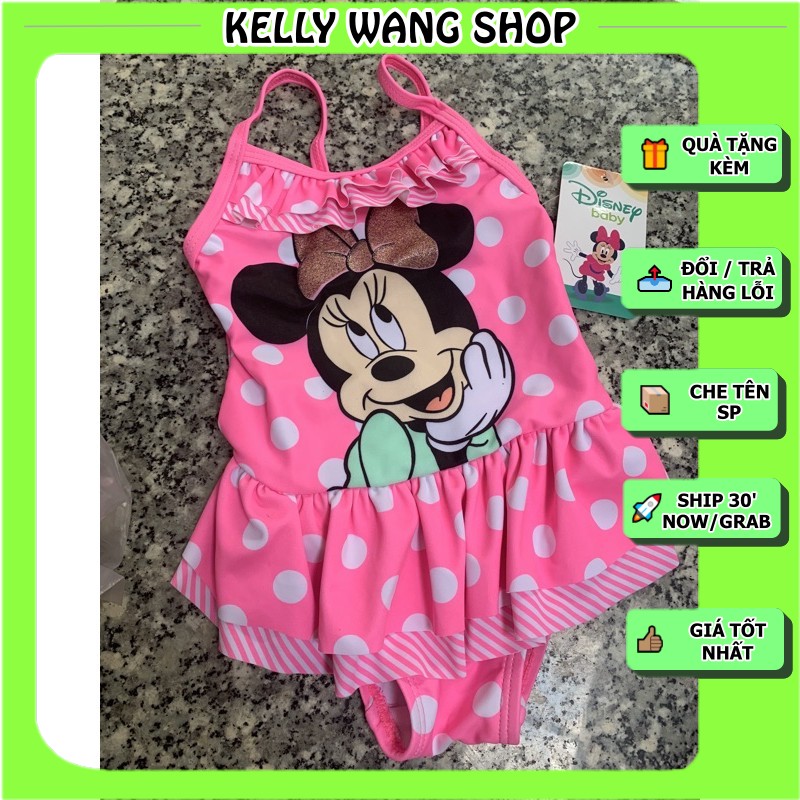 4-7kg đồ bơi bikini  1 mảnh bé gái Mickey hồng-Kellywang