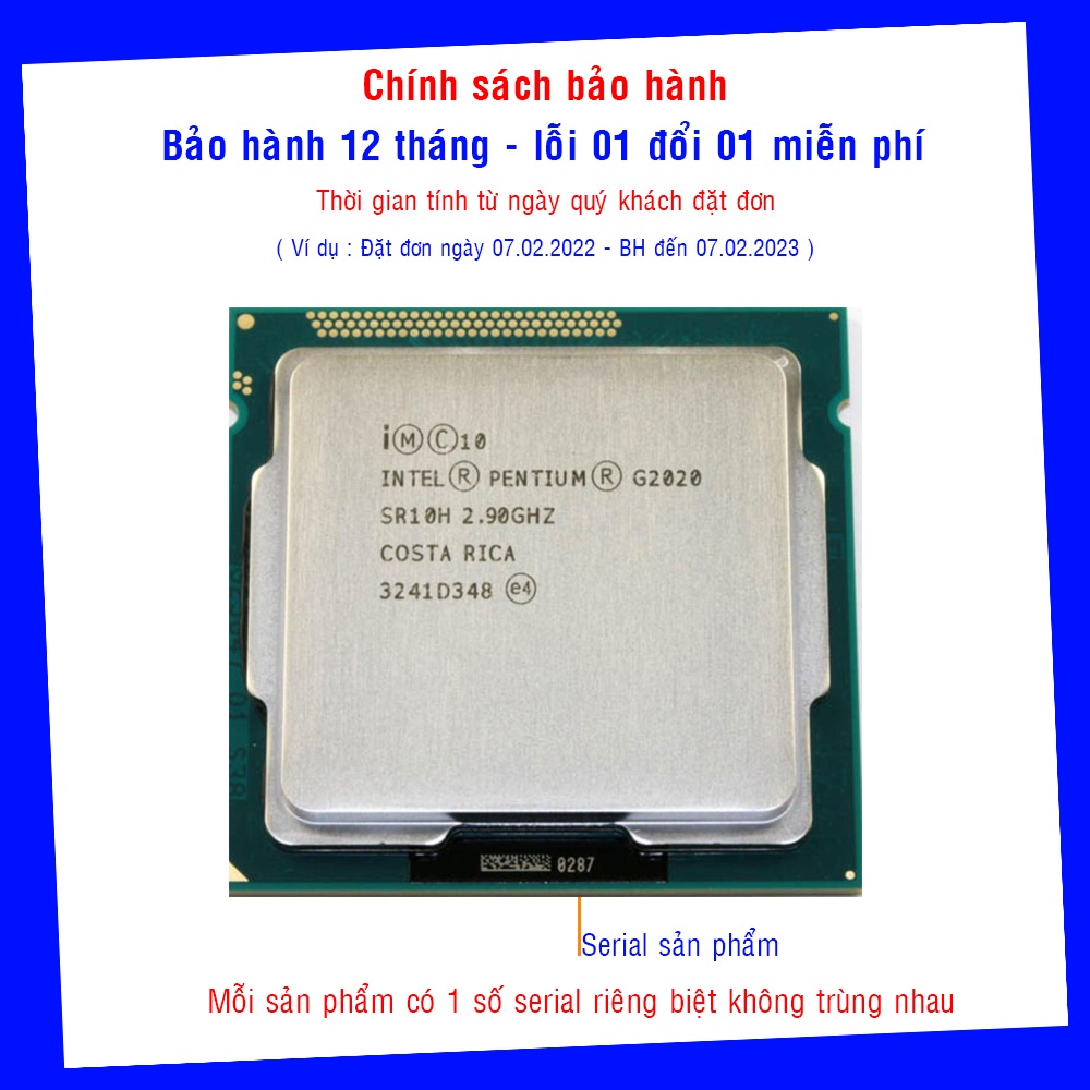 Cpu intel pentium G2020 G2030 socket 1155 lắp main H61 B75...Z77 chạy ram ddr3 4gb 8gb hàng bóc máy + tặng keo tản nhiệt