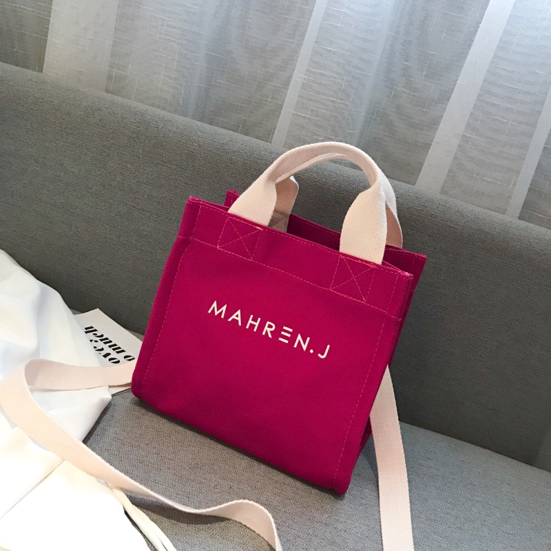 IELGY Túi xách IELGY chất liệu vải canvas đeo một bên vai phong cách nghệ thuật đơn giản