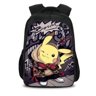 Ba lô đi học in họa tiết hoạt hình Pokemon 3D phong cách Nhật Bản sành điệu