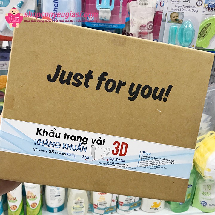 Khẩu Trang Vải 2 Lớp 3D - Tái Sử Dụng 20 Lần