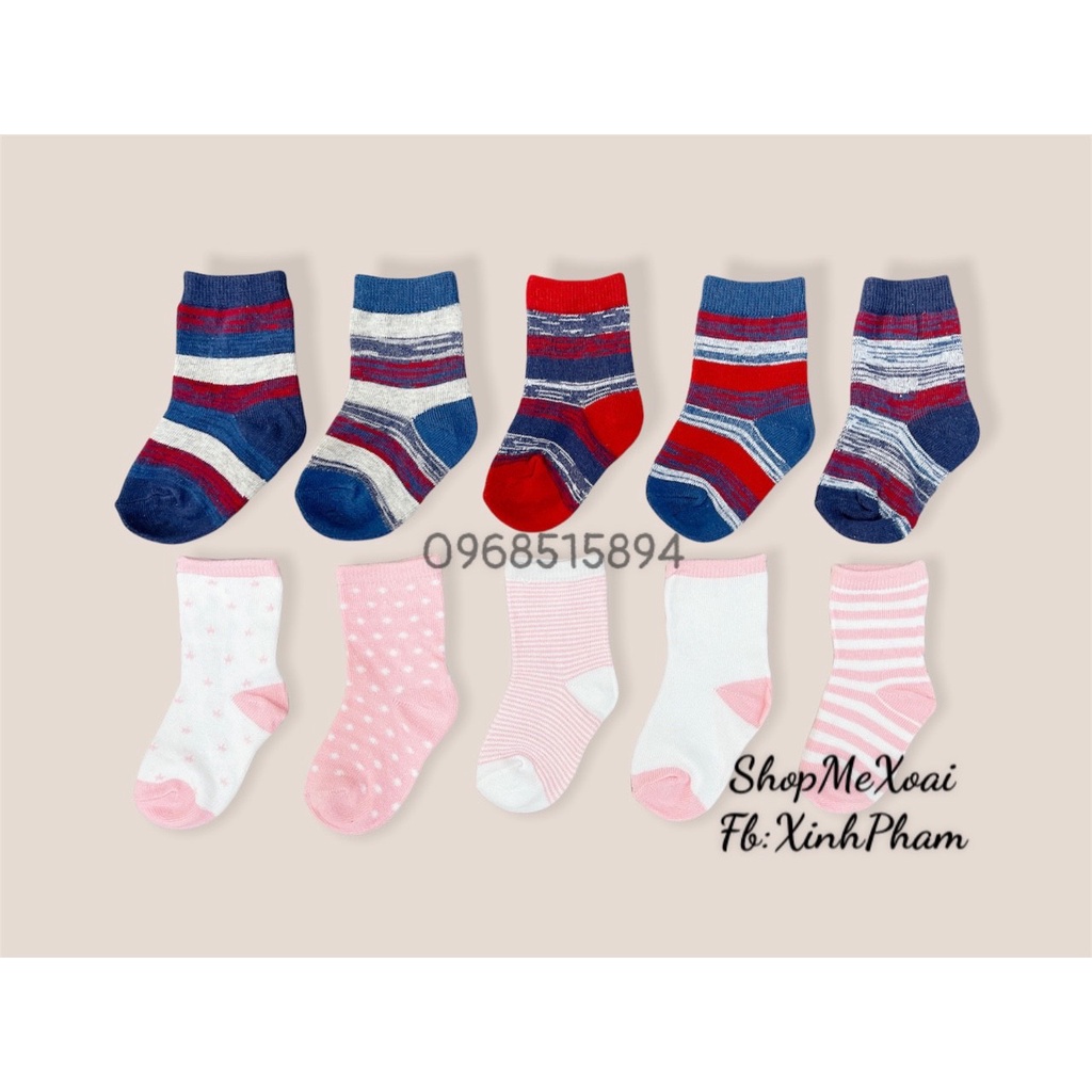 [size 6M-12M] Sét 5 đôi tất Primark màu hồng cho bé gái