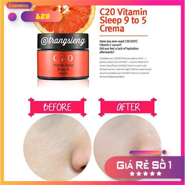 Kem Dưỡng C20 Vitamin Sleep 9 To 5 Crema trị vết thâm mụn, làm sáng da [ hàng chuẩn Hàn Quốc ]