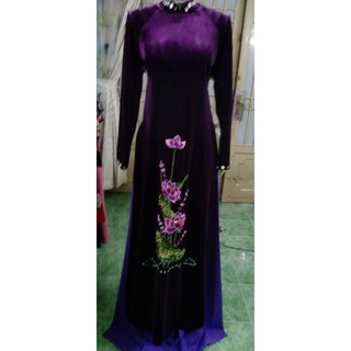 ĐẶT MAY ÁO DÀI NHUNG ĐÍNH ĐÁ PHALE