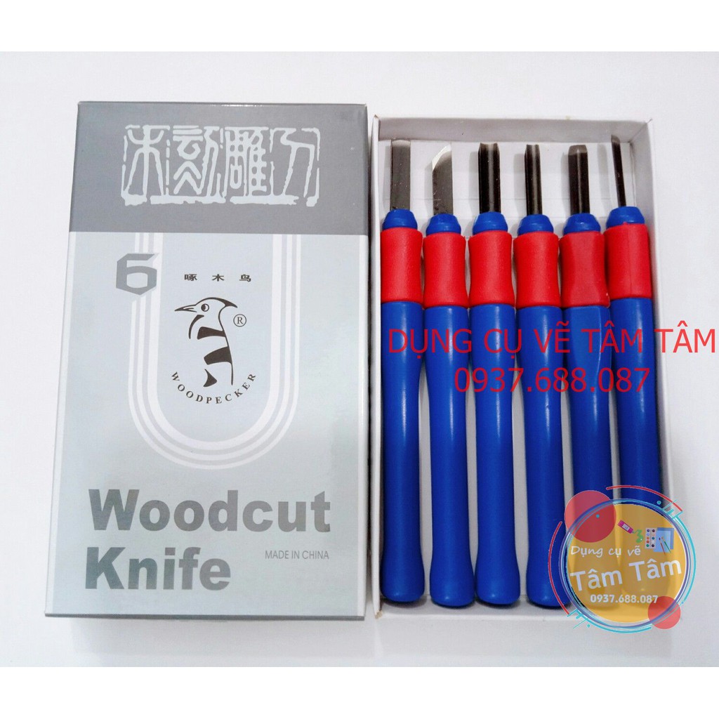 Dao khắc gỗ và khắc dưa hấu tết, Woodcut Knife cán nhựa-Dụng cụ vẽ Tâm Tâm