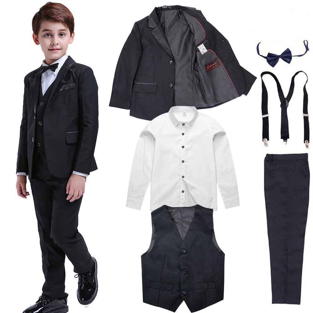 Bộ đồ tuxedo 6 món thời trang lịch lãm sang trọng cho bé trai