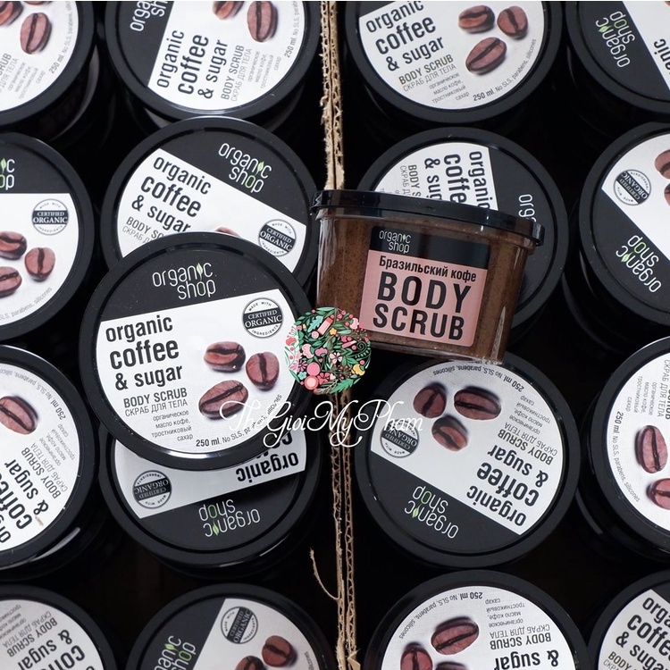 Tẩy Tế Bào Chết Cà Phê Organic Shop Coffee &amp; Sugar Body Scrub Hũ 250ml