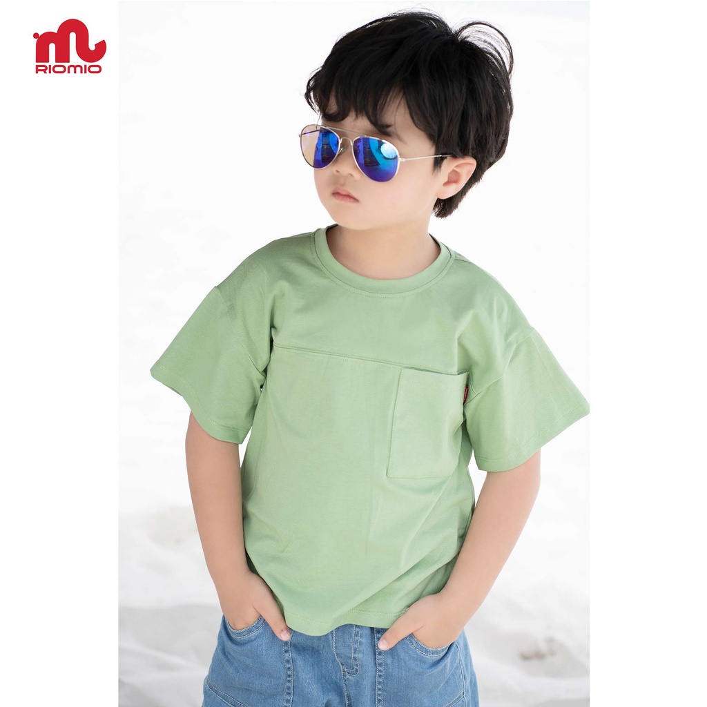 Áo thun cotton bé trai  3-11 tuổi size 15-40kg RIOMIO cotton 4 chiều túi hộp phong cách Hàn Quốc - RA203