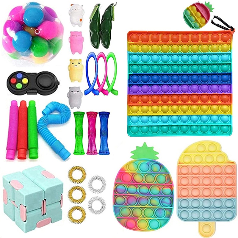 1 Bộ Đồ Chơi Xoay Bằng Nhựa Nhiều Màu Giúp Giảm Căng Thẳng