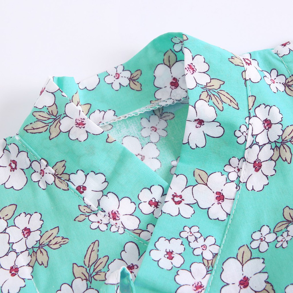 Bộ Quần Áo Sanlutoz Bằng Cotton Họa Tiết Bông Hoa Tay Ngắn Thời Trang Mùa Hè Cho Bé Gái