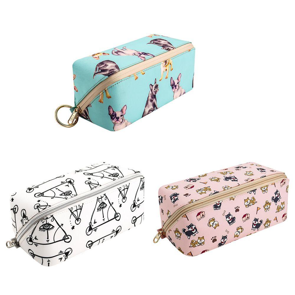 Túi Đựng Mỹ Phẩm Hình Vuông In Họa Tiết Hoa Hồng Tiện Dụng Mang Theo Du Lịch