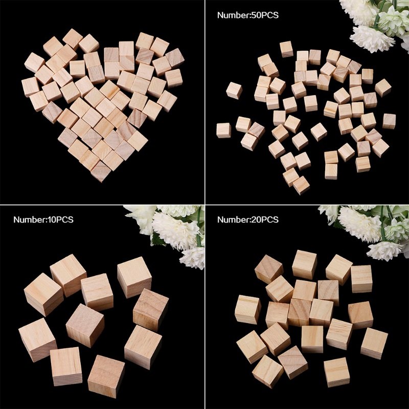 Khối gỗ vuông mini 10mm dùng làm đồ thủ công DIY