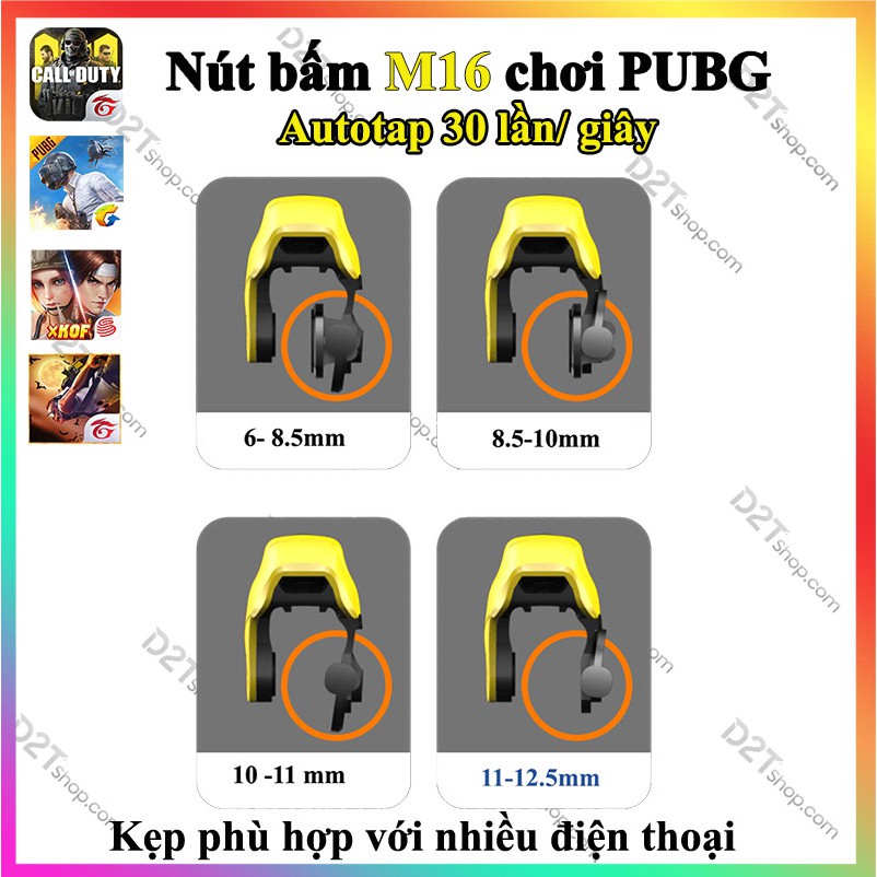 [Mã ELFLASH5 giảm 20K đơn 50K] Nút bấm game PUBG M16 Pro tự động autotap 30 lần/ giây, siêu nhanh, siêu nhỏ gọn