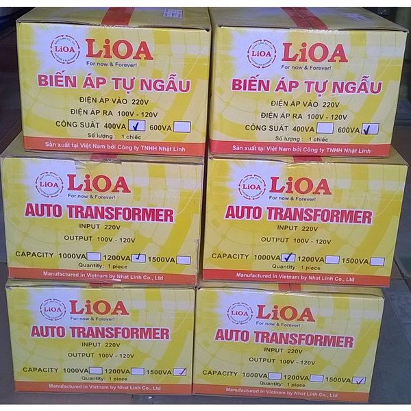 Biến áp Lioa 1000VA/ 1500VA 2000VA chính hãng ( Đổi nguồn hạ áp: điện áp vào 220V, điện áp ra 100V-120V )