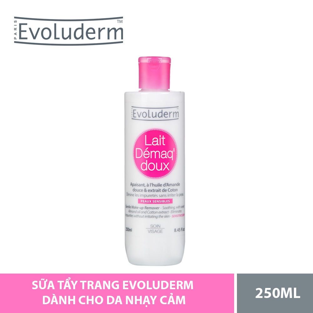 Sữa tẩy trang Evoluderm Lait Démaq' Doux Peaux Sensibles dành cho da nhạy cảm 250ml - 16296