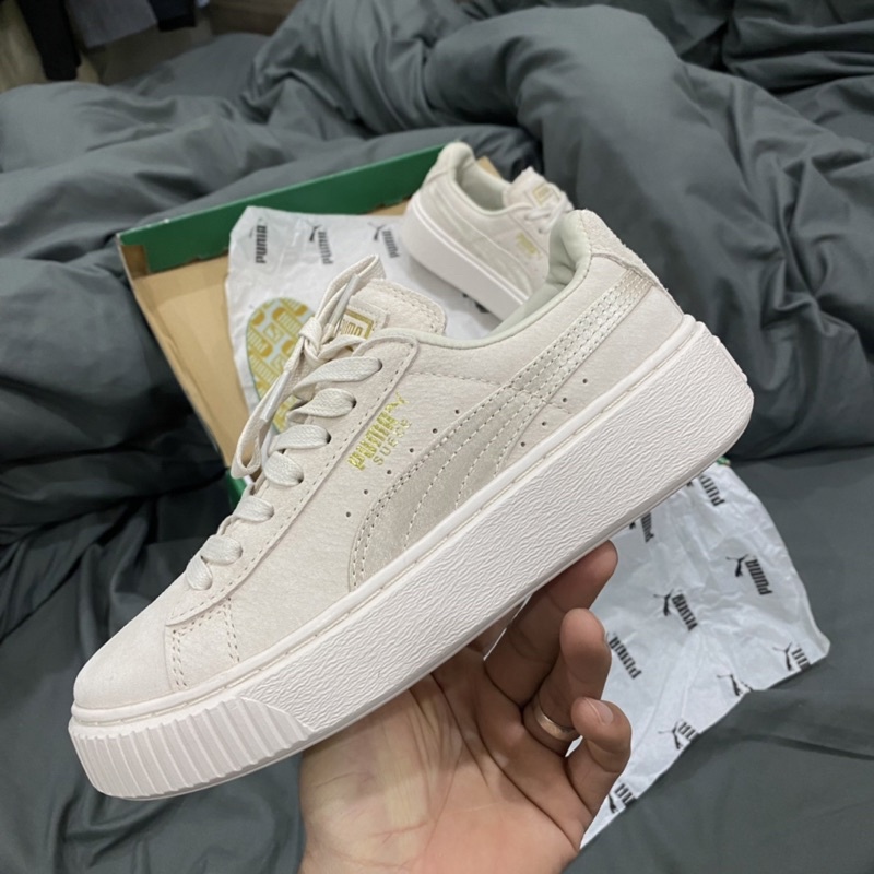 GIÀY PU.MA BE NỈ SỮA DA LỘN SC