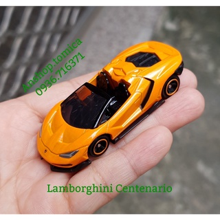 Mô hình siêu xe Lambor mui trần màu cam tomica Nhật Bản