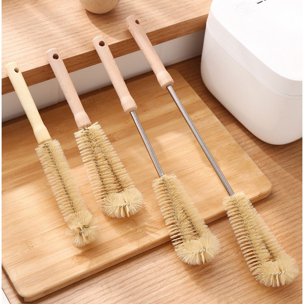 Cọ rửa đồ thủy tinh tay cầm bằng gỗ có thể tái sử dụng đa năng
