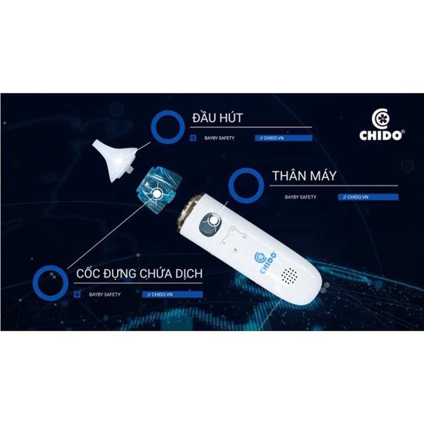 Máy hút mũi cao cấp cho bé CHIDO, Máy hút mũi 2020 có nhạc, màn hình LCD Công nghệ Nhật Bản bảo hành 24 tháng.SP000102