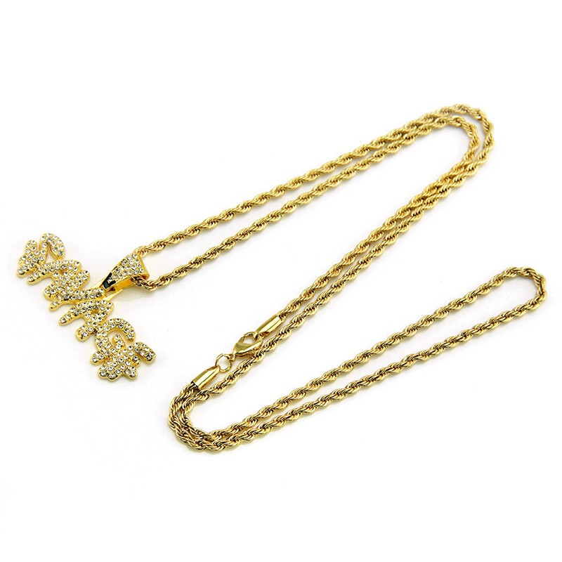 Attract Vòng Cổ Hiphop Bằng Zirconia Đính Đá 30 Inch Cho Nam