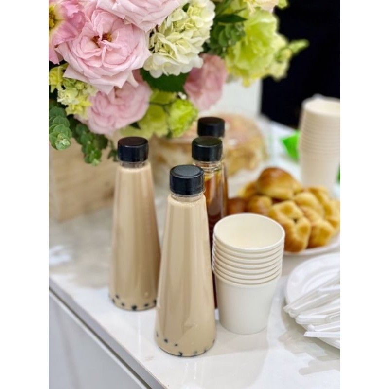 [GIÁ SỈ]SET 100 CHAI NHỰA TAM GIÁC TRÀ SỮA 330ML-CHAI TRÀ SỮA-ĐÃ KÈM NẮP | BigBuy360 - bigbuy360.vn