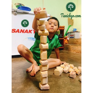 Bộ 12 Đá Gỗ Cân Bằng Tumi ishi  - Gỗ tự nhiên 100% an toàn - Tienichgo.com