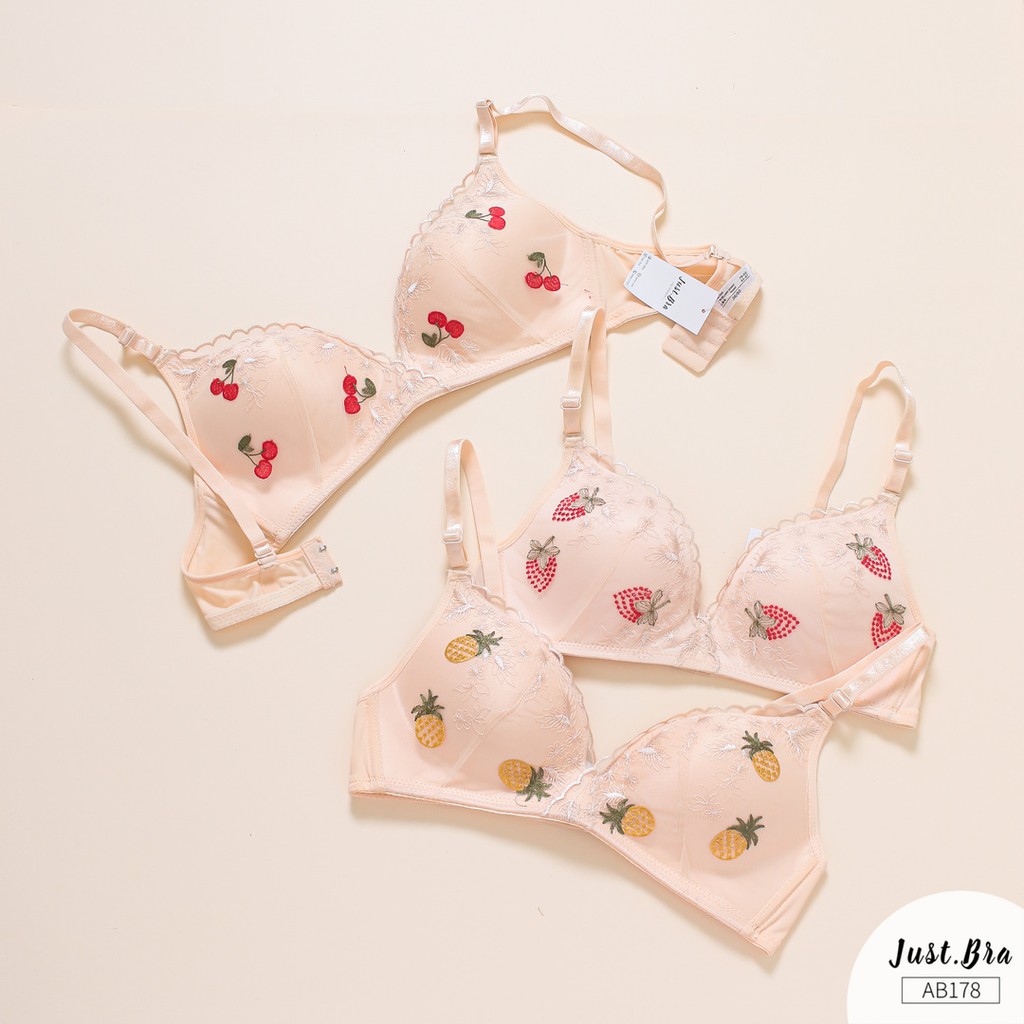 [Mã WABRJB031 giảm 10% đơn 99k] Áo ngực Just Bra mút mỏng nhẹ hoạt tiết tươi mát, đặc biệt đáng yêu AB178 | BigBuy360 - bigbuy360.vn