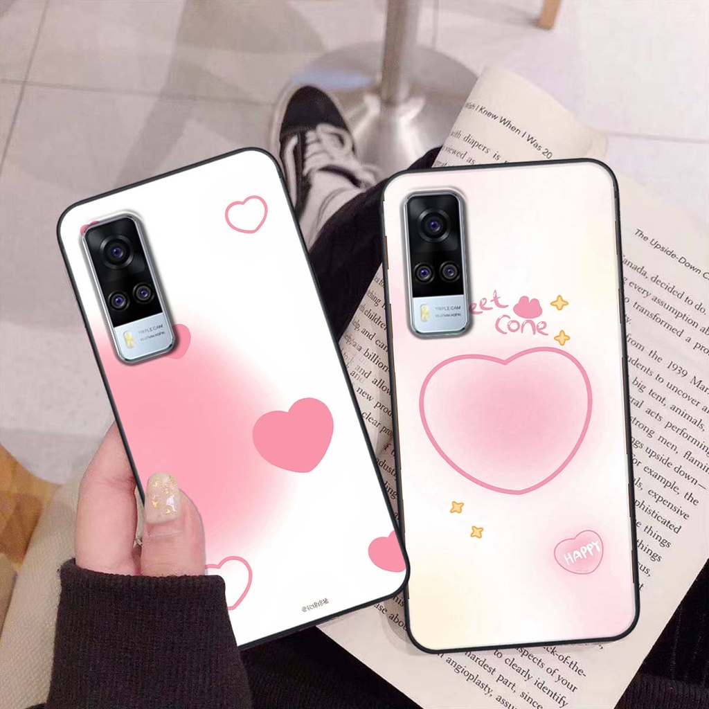 Ốp Vivo Y51 2020 in hình trái tim, caro kẹo ngọt đầy cá tính siêu đẹp siêu chất