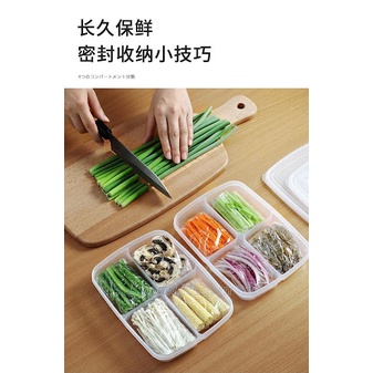 Hộp đựng thực phẩm chia ngăn Nakaya Nhật Bản nắp dẻo dung tích 710ml
