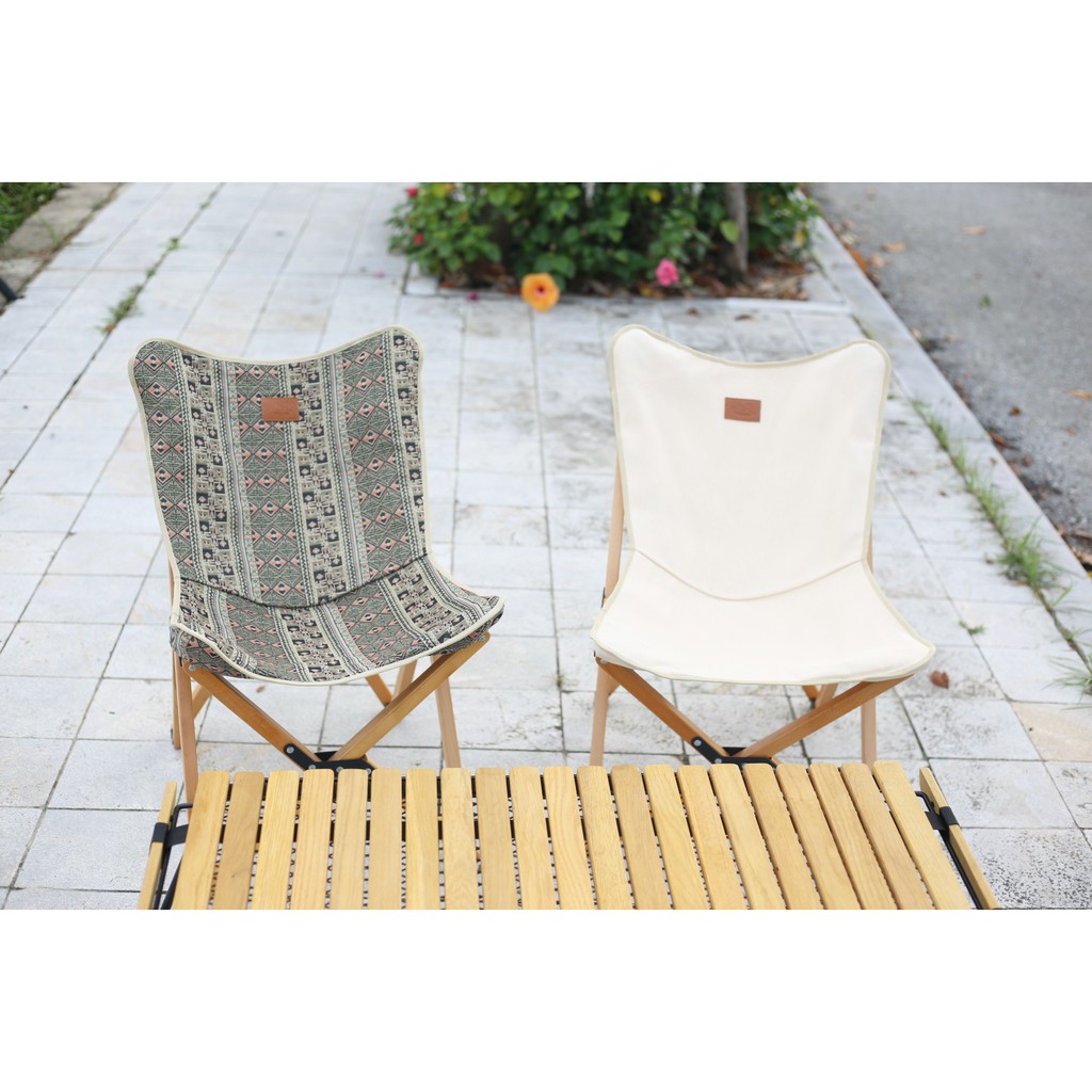 Ghế dã ngoại xếp gọn Butterfly Vietcamp C65 - mặt vải tháo rời - khung gỗ siêu nhẹ | BigBuy360 - bigbuy360.vn