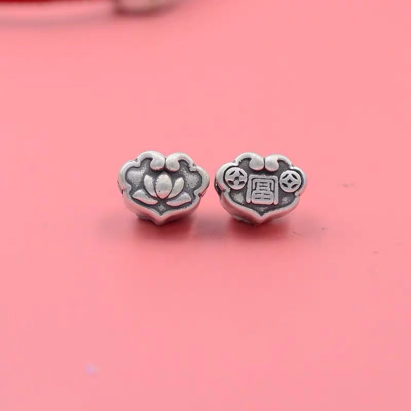 🔥 GIÁ SỈ 🔥 Charm 3D khánh như ý chạm hoa sen - Bạc chuẩn_Hàng đẹp loại 1, PH775